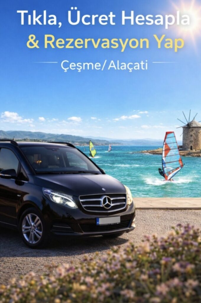 Alaçatı Uber alternatifi Mercedes Vito VIP transfer hizmeti
